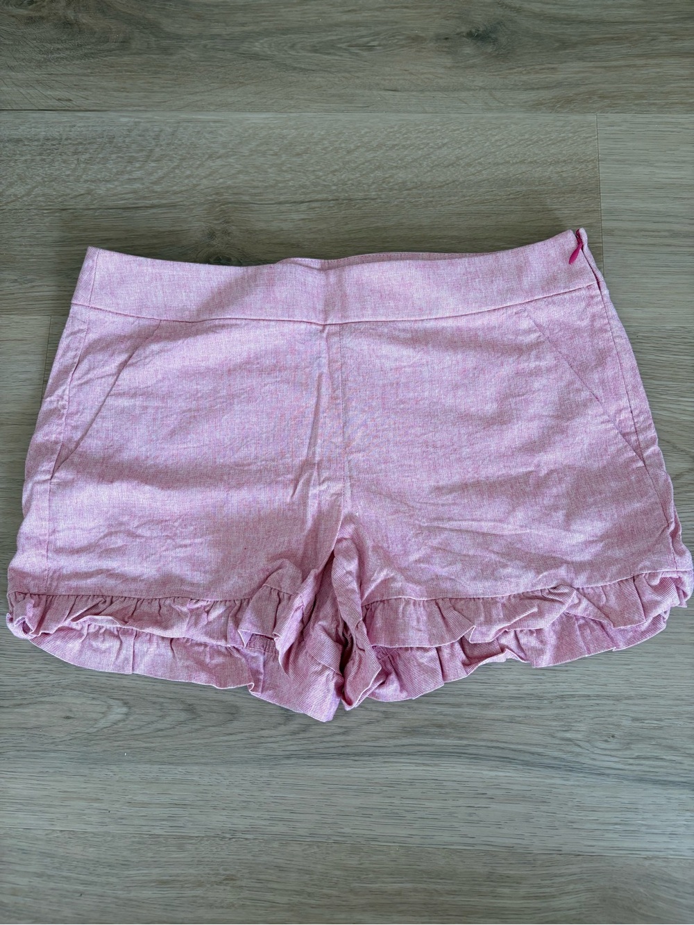 LOFT Pink Ruffle-Hem High Waist Shorts